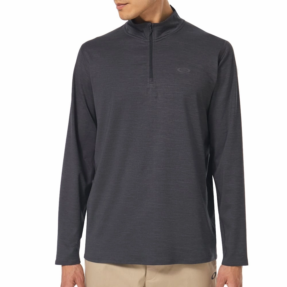 Neutral Tone Tall Oakley Gravity Range 1/4 Zip Pullover - Blackout Heather