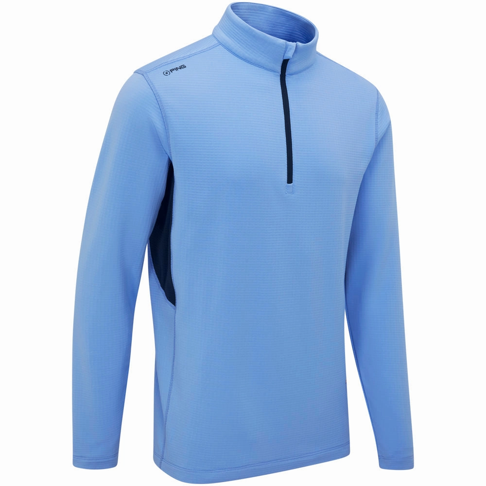 product matte sophistication Hoodie Fashion Ping Rhodri Mid-Layer 1/2 Zip Pullover  - Cornflower Blue/Navy