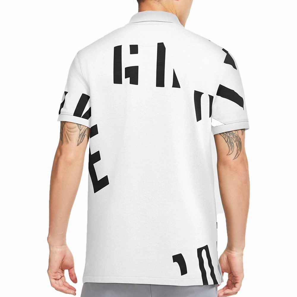 Stretch Knit Smart Outfit Nike Dry Hacked Slim Golf Polo Shirt - White