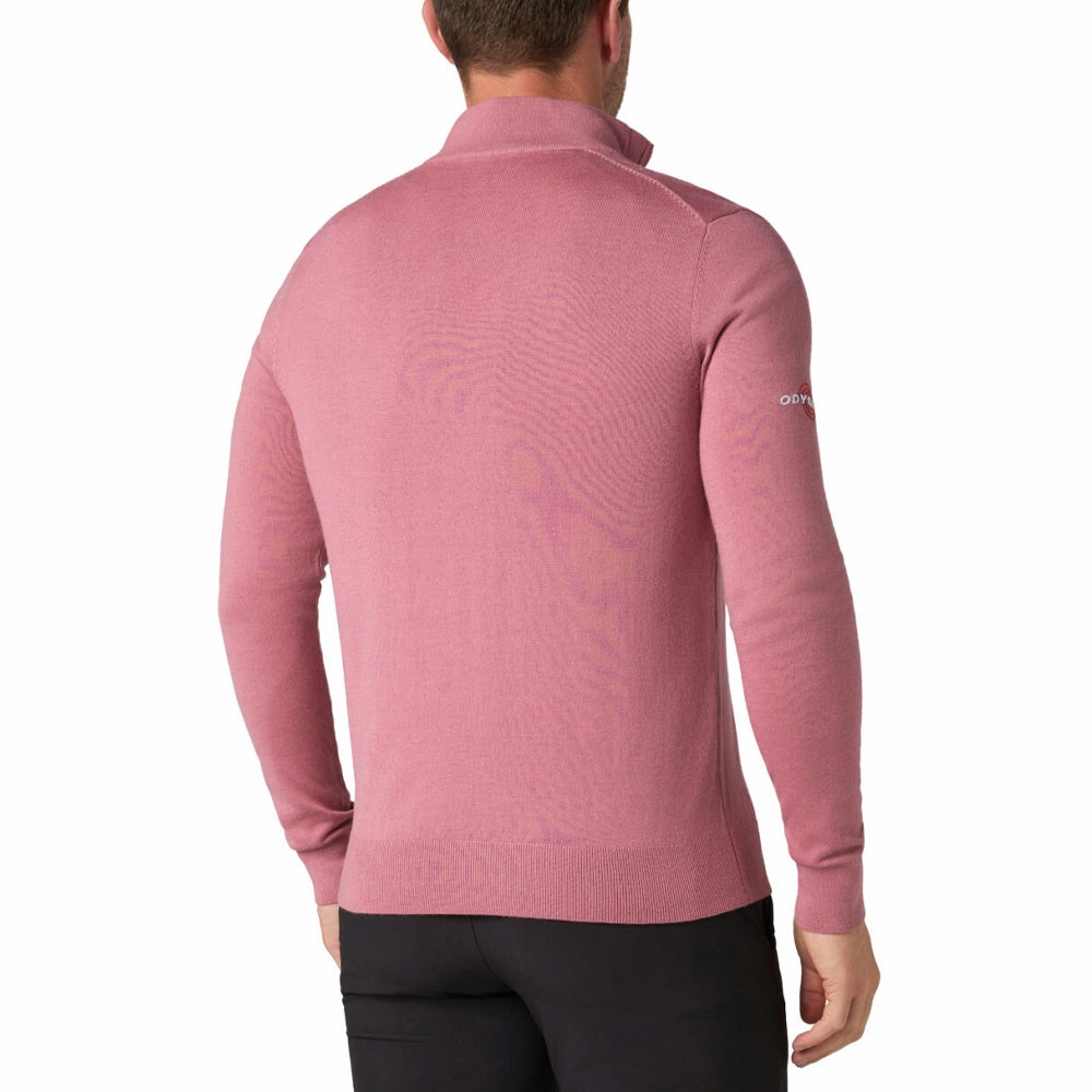 twill Callaway 1/4 Zip Blended Merino Sweater - Mesa Rose