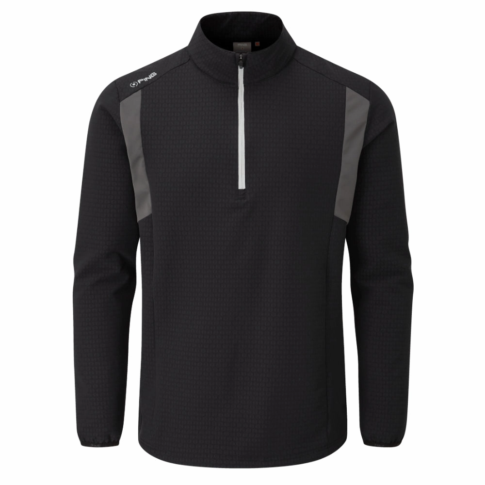 design trend fringe accents Ping Power 1/2 Zip Sweater - Black