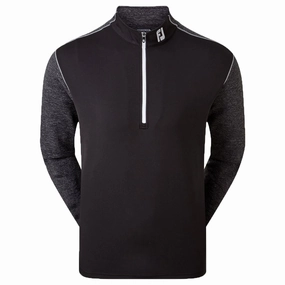 Removable FootJoy Tonal Heather Chill-Out Pullover - Black