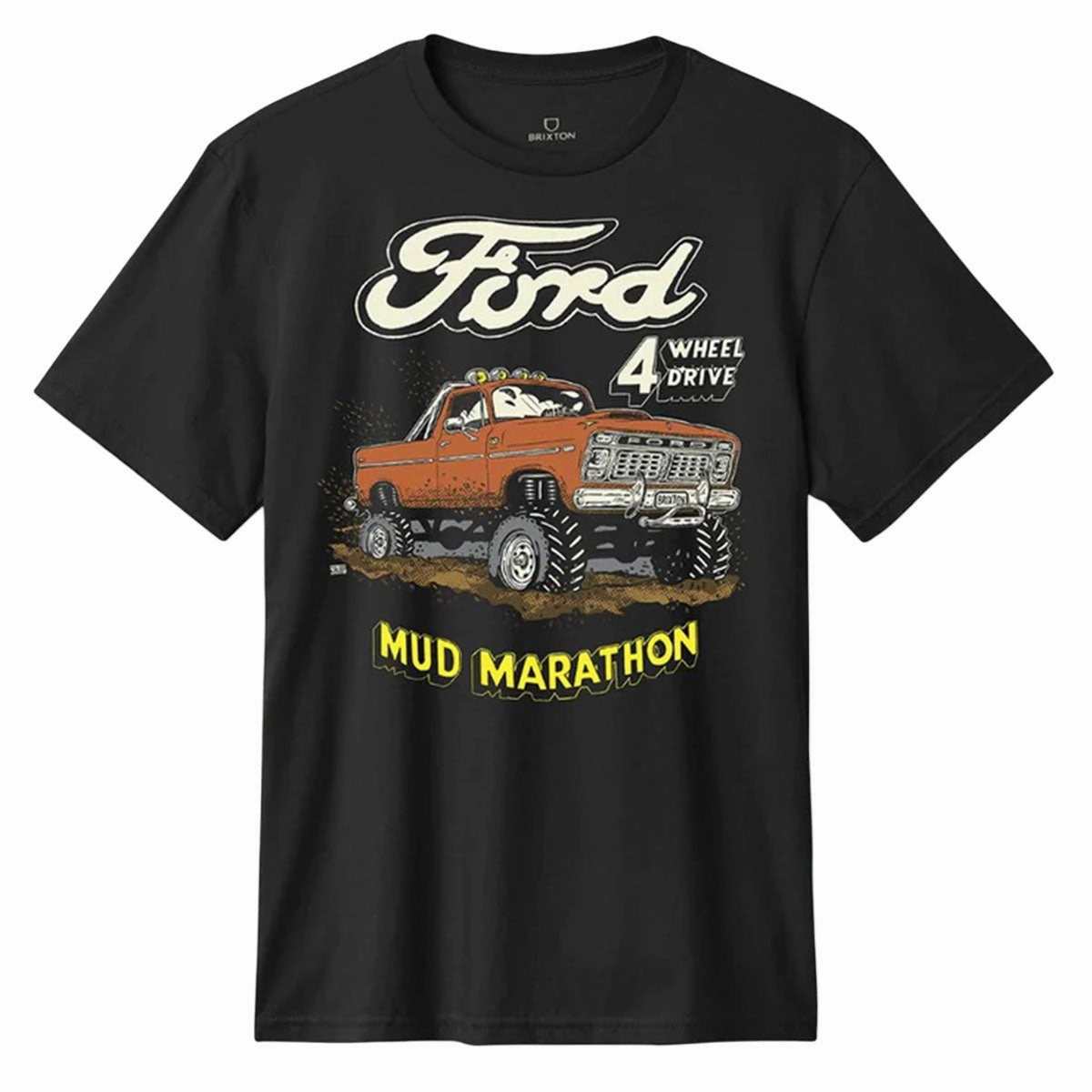 Brixton x Ford Mud Marathon T-Shirt - Burnt Rubber Cool and Chic Luxurious