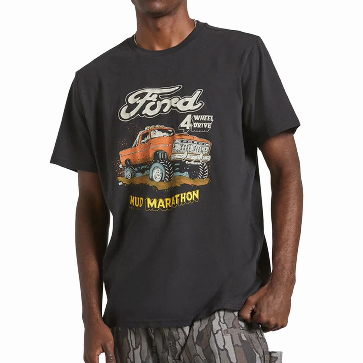 Casual All-Day Polka Dot Pattern Brixton x Ford Mud Marathon T-Shirt - Burnt Rubber
