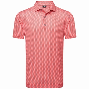 cyber monday Comfortable apparel FootJoy Houndstooth Geo Lisle Polo Shirt - Hibiscus