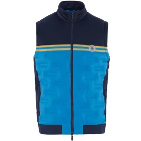 Original Penguin Insulated Mixed Media 80's Bomber Vest - Black Iris Reliable Faith
