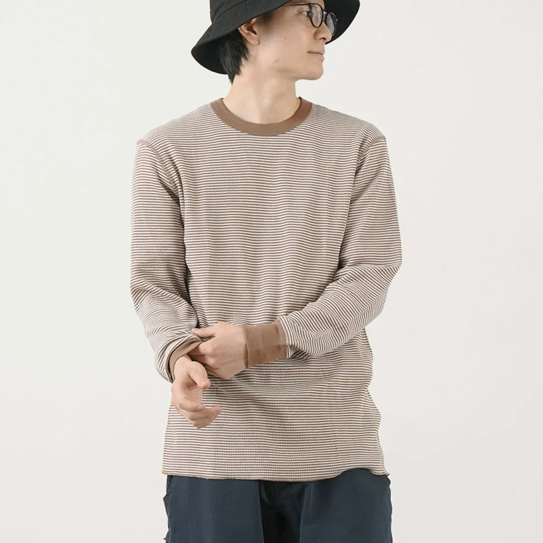 HEALTHKNIT / Basic Waffle Crew Neck Long Sleeve Casual everyday wear Garment Dyed Finish