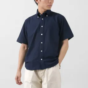 ROCOCO / Pique Short Sleeve Button Down Shirt crew neck