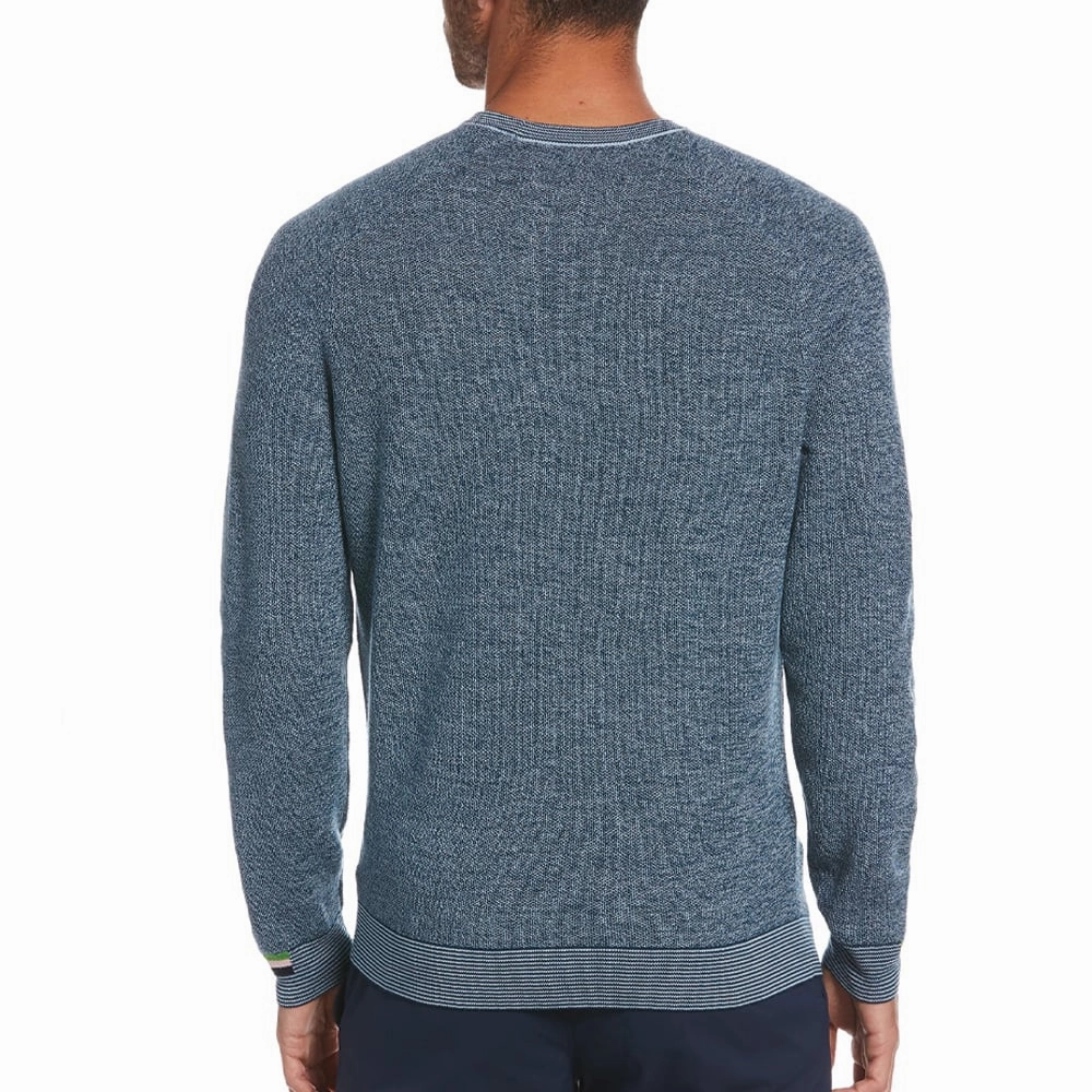 Original Penguin Birdseye Crew Neck Sweater - Real Teal Blue All-Weather Wear product home friendliness