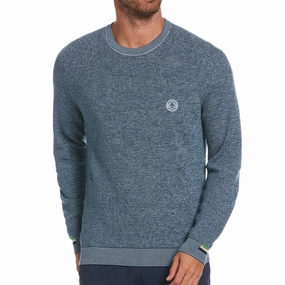 Cozy Wear Original Penguin Birdseye Crew Neck Sweater - Real Teal Blue
