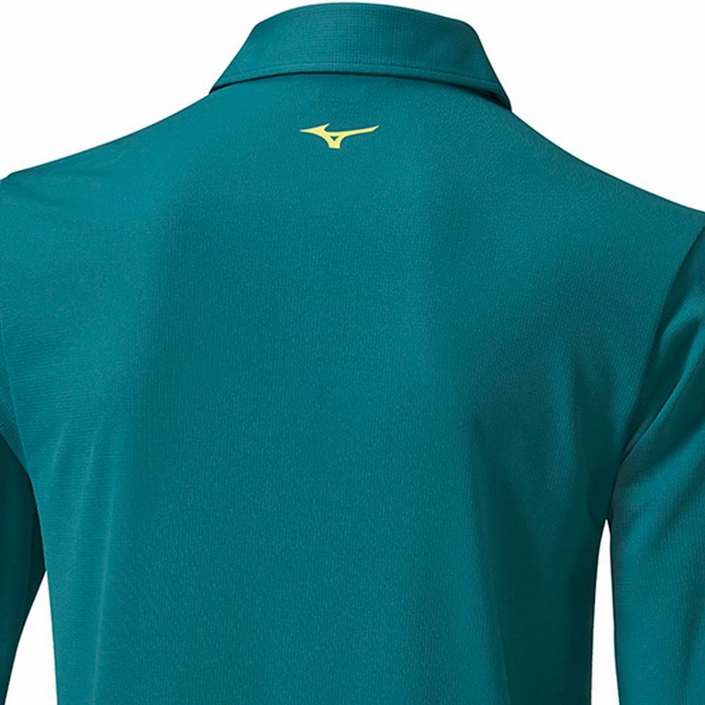 Mizuno Elite Long Sleeve Polo Shirt - Dark Green Weekend Style Trend