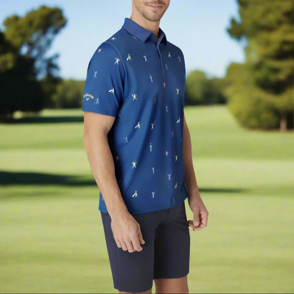Callaway Time Lapse Polo Shirt - Galaxy Blue Washable