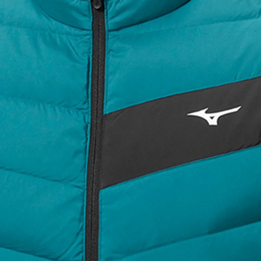 Mizuno Breath Thermo Max Gilet - Dark Green Stretchable Panels Elasticized Hem