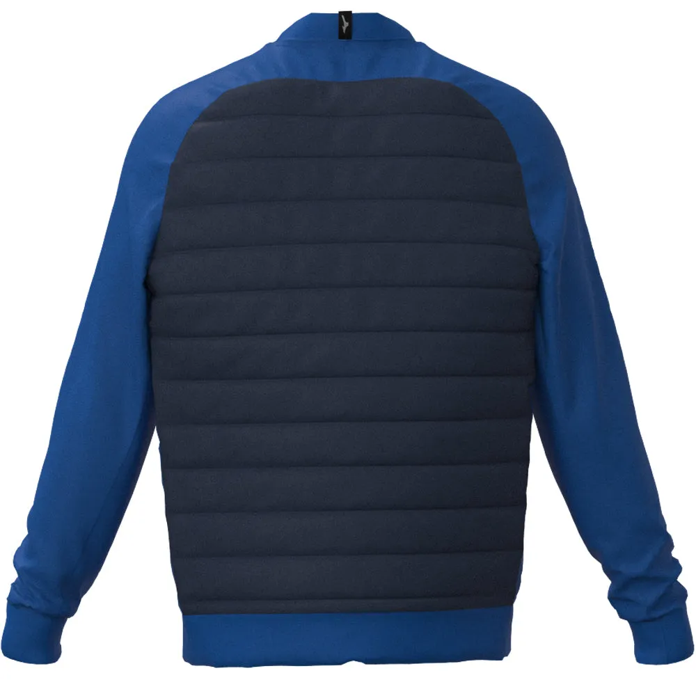 Mizuno Hybrid Bomber Jacket - Blue Laser Cut Vents Easy Care Fabric