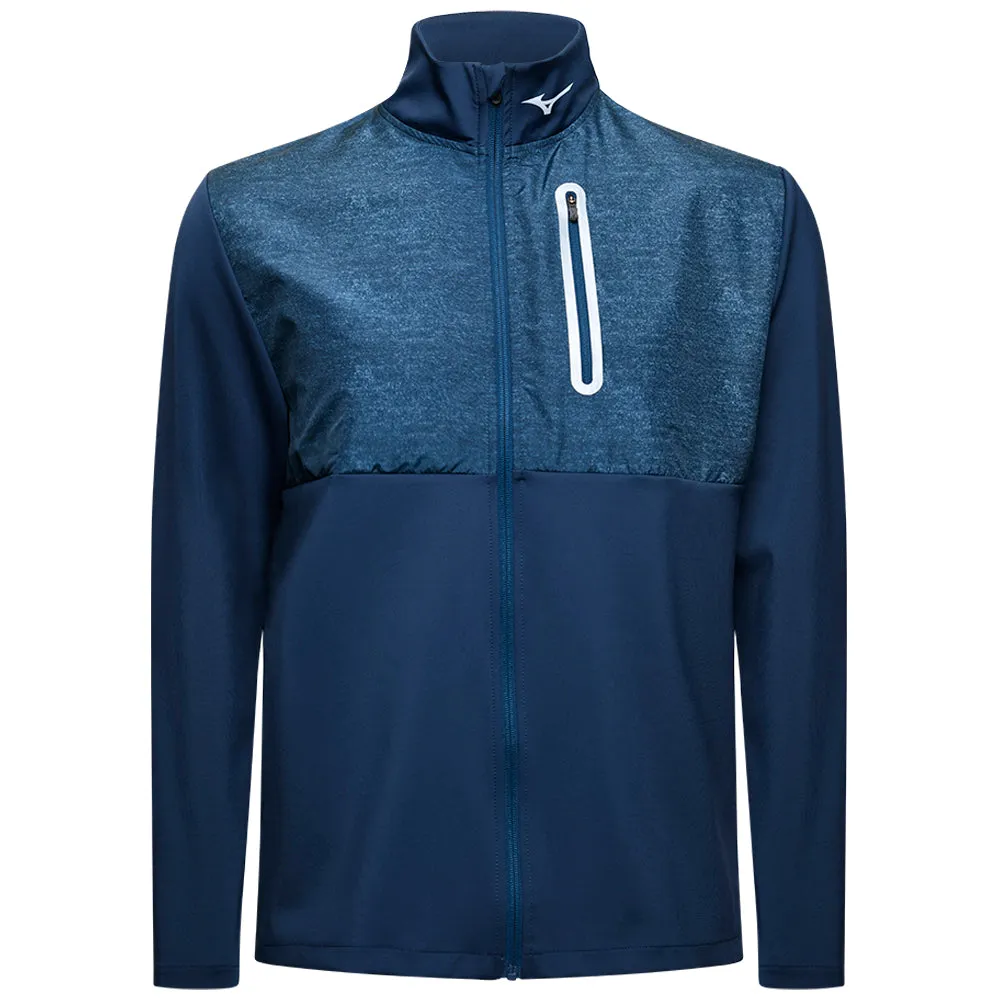 Mizuno Melange Reflect Jacket - Navy Noise Free Zipper MagneticClosureSystem