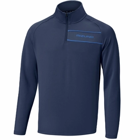 Mizuno Box 1/4 Zip Sweater - Navy Unisex Design Home Relaxation