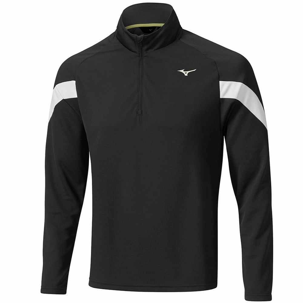Mizuno Breath Thermo Drop 1/4 Zip Pullover - Black Cozy Chic Comfort Layering