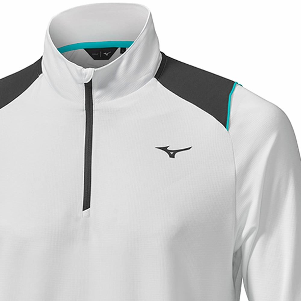 Mizuno Breath Thermo Elite 1/4 Zip Pullover - Grey Soft Texture Breathable Design