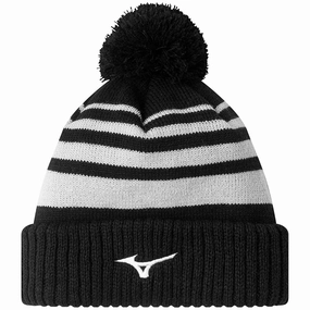 Daily Wear Mizuno Breath Thermo Pom Beanie Hat - Black