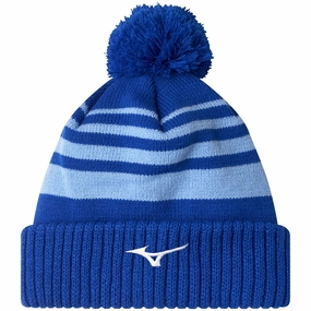 Short brim Nature Vibes Mizuno Breath Thermo Pom Beanie Hat - Blue