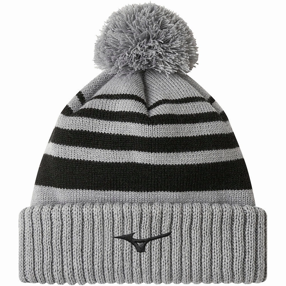 Mizuno Breath Thermo Pom Beanie Hat - Grey Everyday Wear