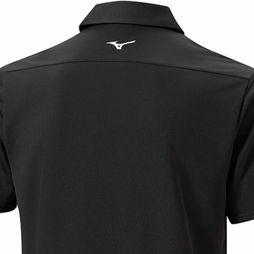 sports activity Embroidered Mizuno Breath Thermo Winter Jacquard Polo Shirt - Black