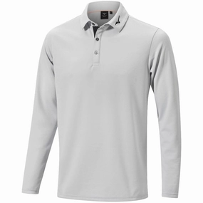 Mizuno Breath Thermo Winter Long Sleeve Polo Shirt - Grey budget-friendly