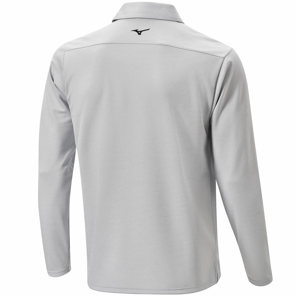 Mizuno Breath Thermo Winter Long Sleeve Polo Shirt - Grey Perfect for Outdoors