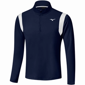 young people Unisex Comfort Mizuno Breeze Elite 1/4 Zip Sweater - Deep Navy
