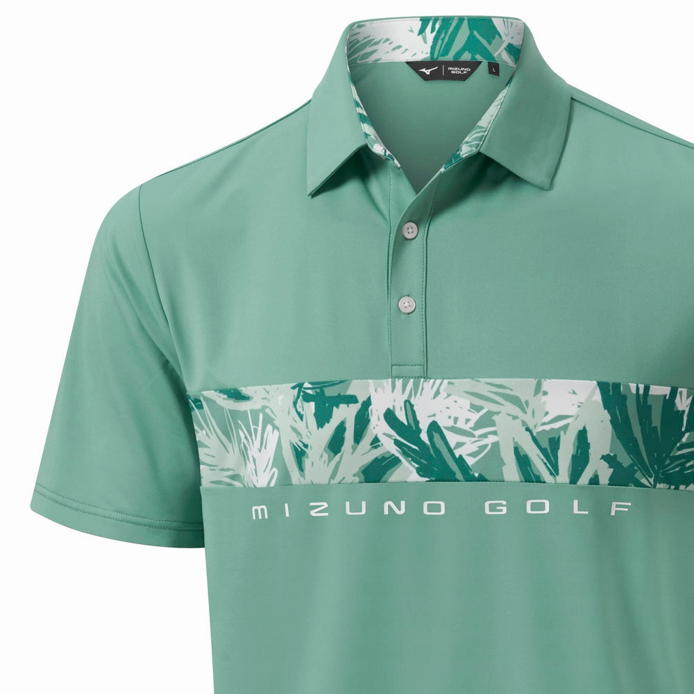 Mizuno Cali Stripe Polo Shirt - Canton Green Thermal Regulation Layer Comfy Look