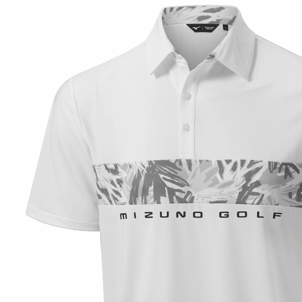 cyber monday Modern Style Trend Mizuno Cali Stripe Polo Shirt - White