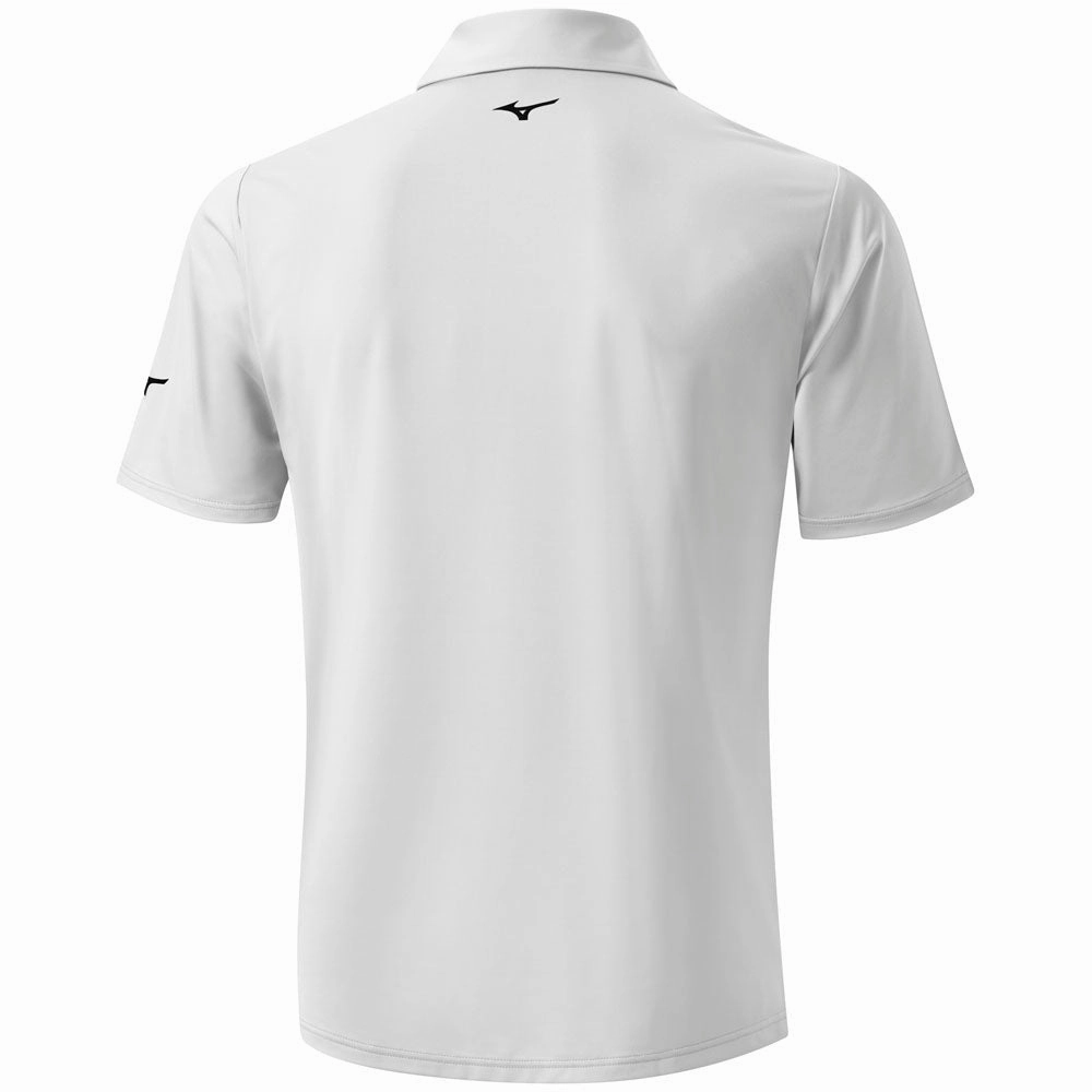 Mizuno Cali Stripe Polo Shirt - White Essential Fashion Anti Perspiration Lining