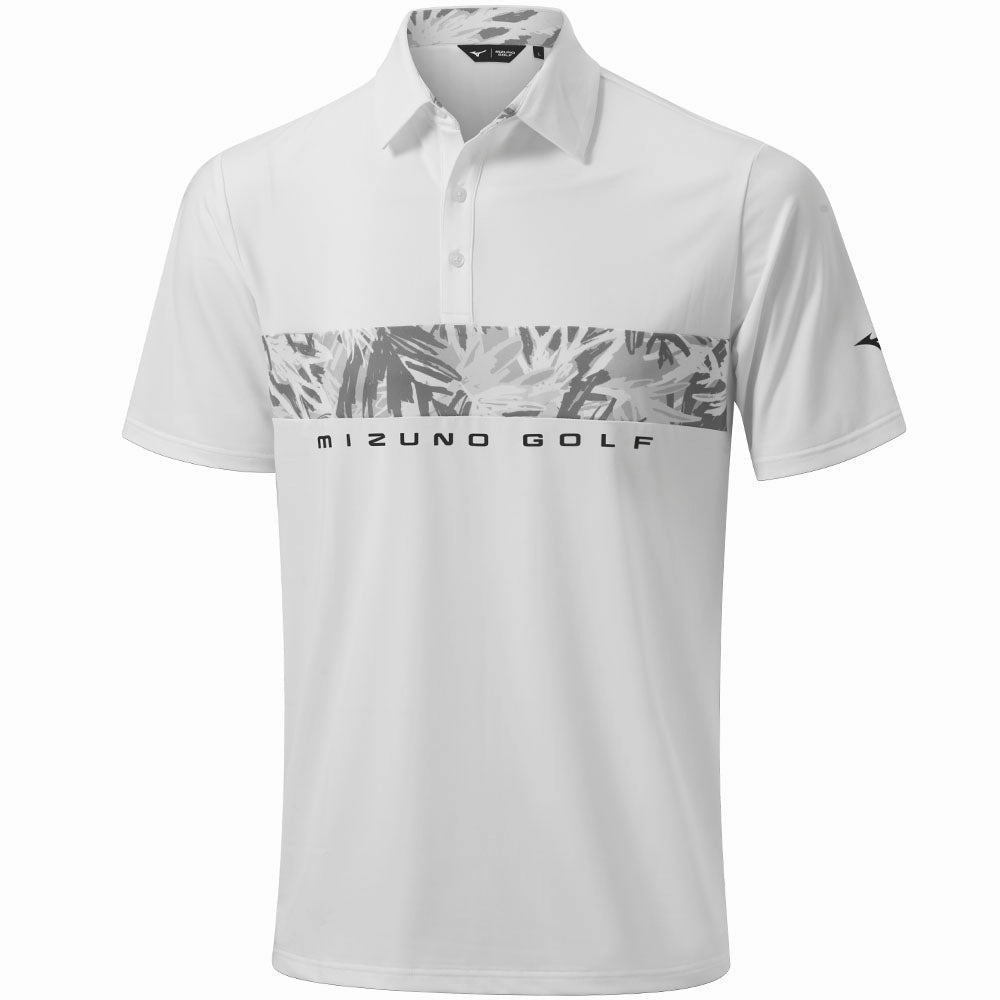 Mizuno Cali Stripe Polo Shirt - White Outdoor Layer