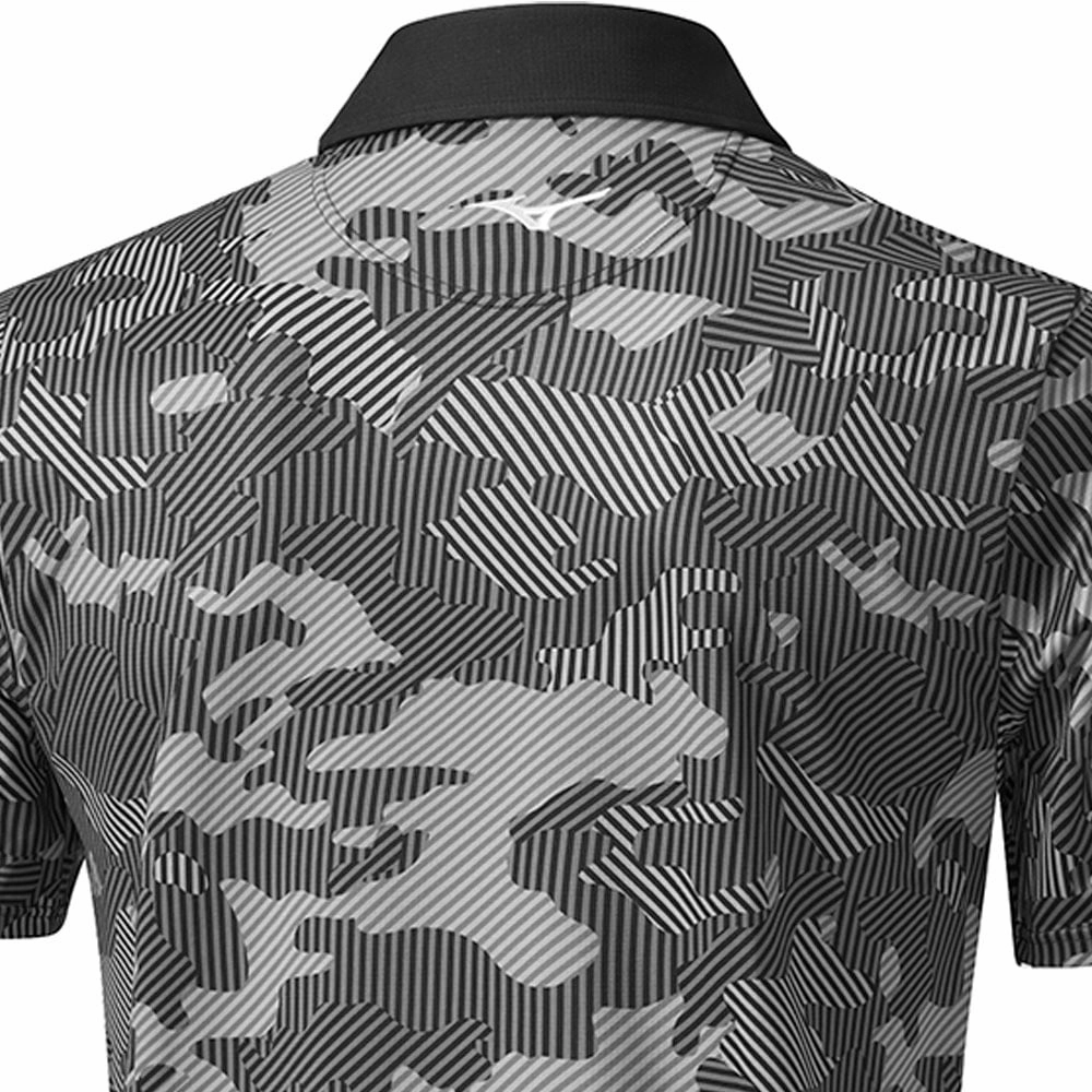 Breathable touch Comfortable Shape Mizuno Camo Polo Shirt - Black