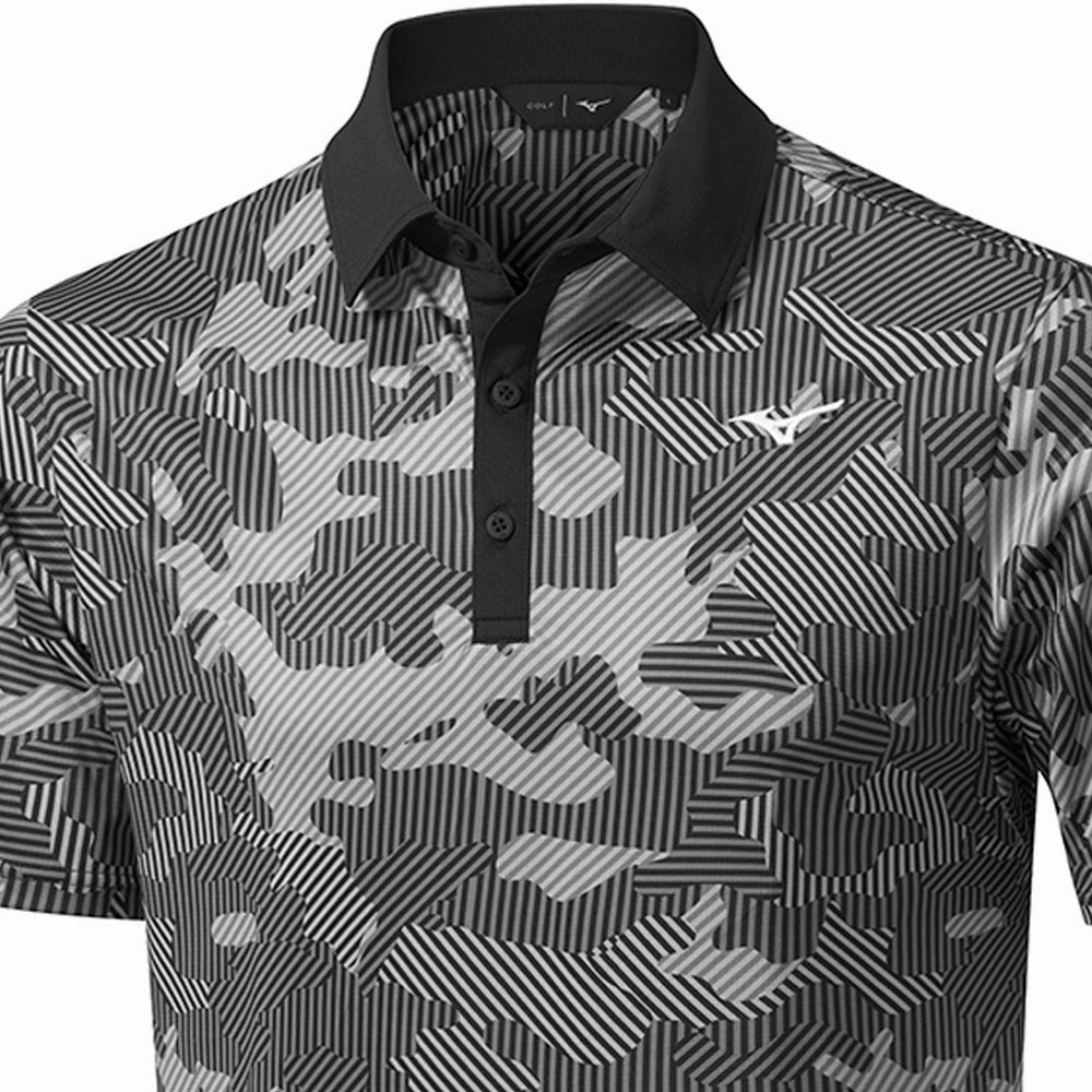 Mizuno Camo Polo Shirt - Black Essential Top Seasonal Outfit