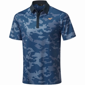 Outdoor Activity Business Meeting Mizuno Camo Polo Shirt - Navy
