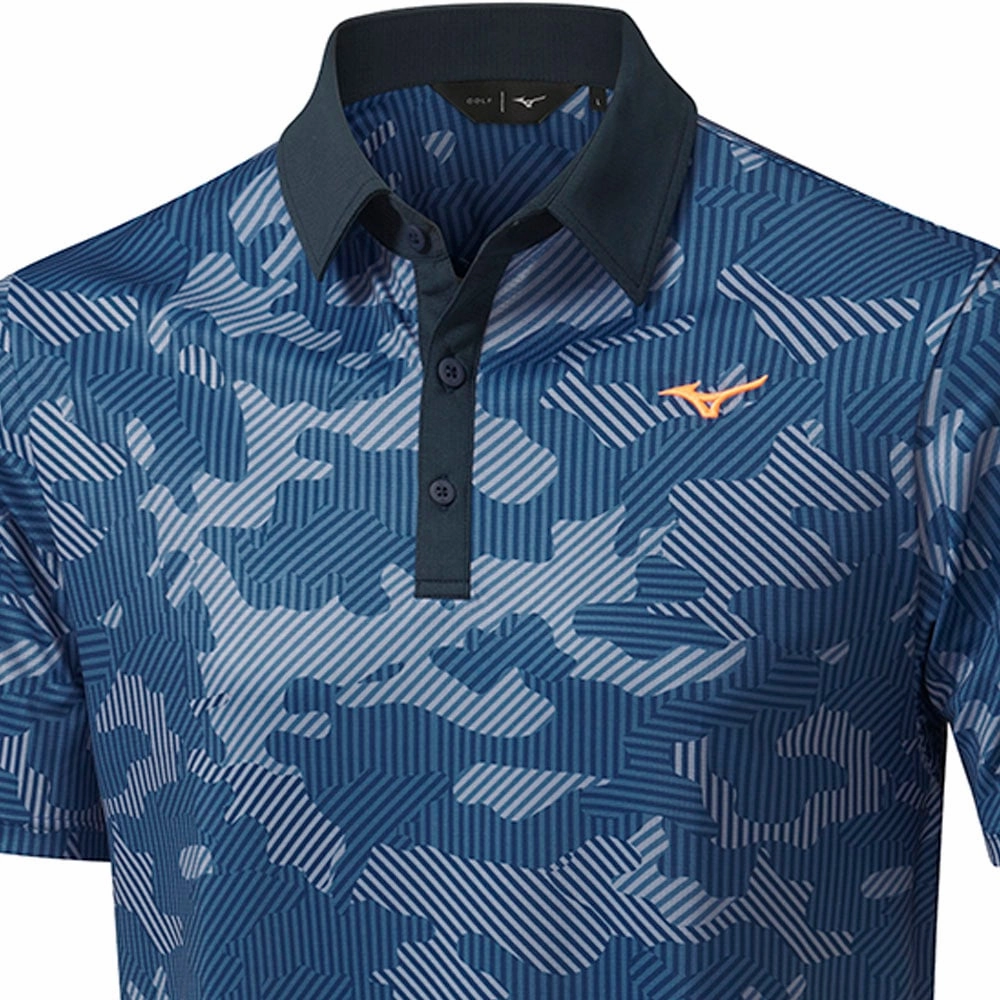 Comfy Apparel Chic Outfit Mizuno Camo Polo Shirt - Navy