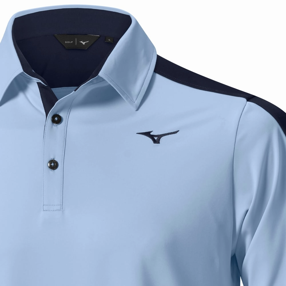 Mizuno Comp Trim Polo Shirt - Dream Blue Travel Comfort Style Lace trim