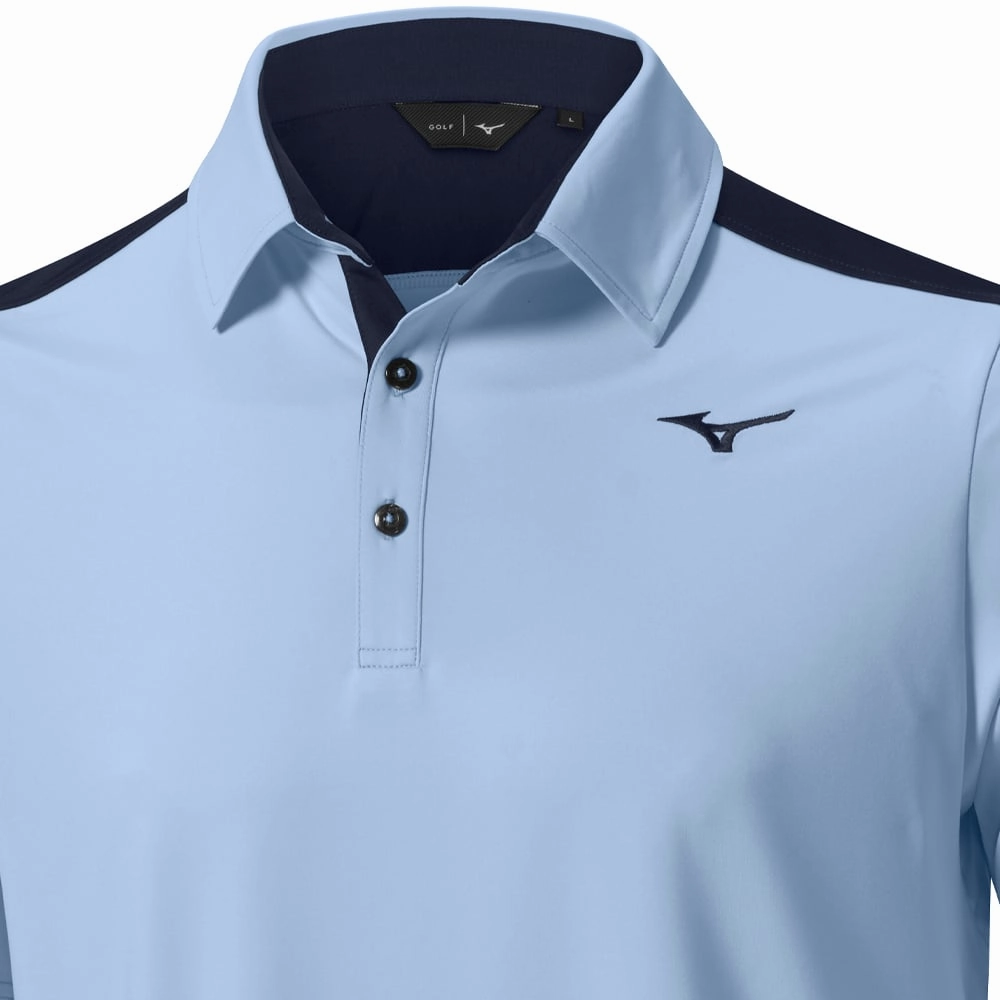 Mizuno Comp Trim Polo Shirt - Dream Blue Ethically Sourced Materials