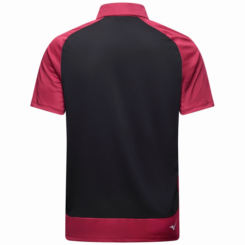 Mizuno Contrast Polo Shirt - Burgundy polo neck