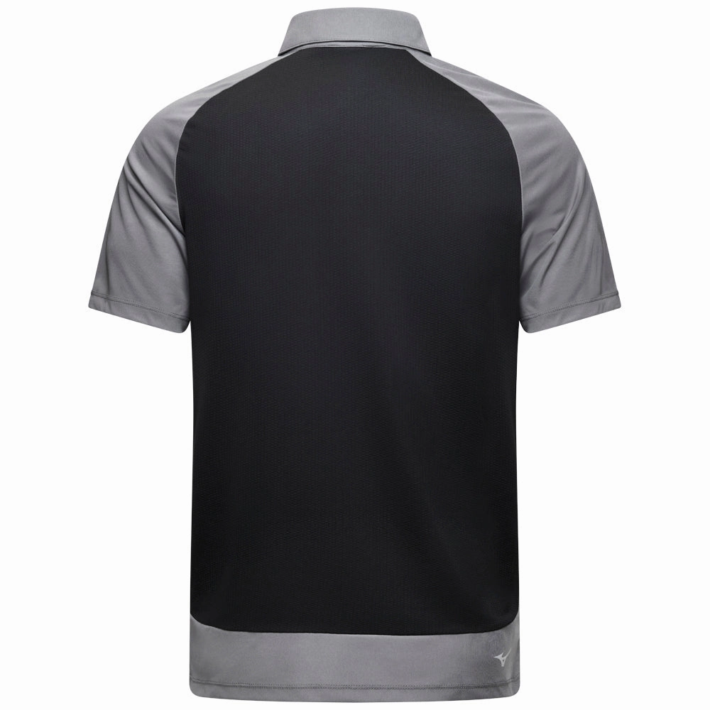 anti static Modern Casual Mizuno Contrast Polo Shirt - Charcoal