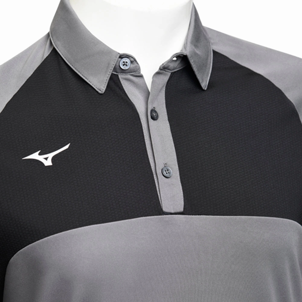 Mizuno Contrast Polo Shirt - Charcoal Simple and Cozy