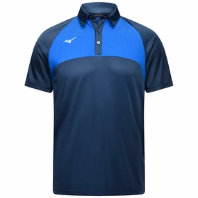 Breathable mesh panel Feminine Fit Mizuno Contrast Polo Shirt - Navy