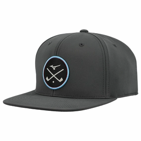Mizuno Crossed Clubs Snapback Cap - Charcoal Sleek Detail