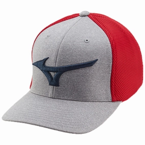 Mizuno Fitted Meshback Cap - Red/Navy Clean Accent