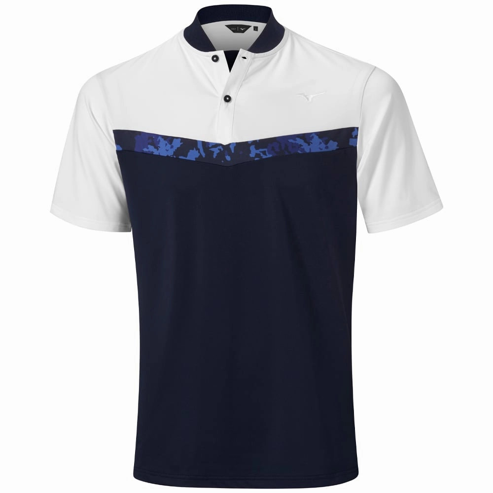 High Quality Printing Odor Resistant Treatment Mizuno Floral GC Polo Shirt - Deep Navy