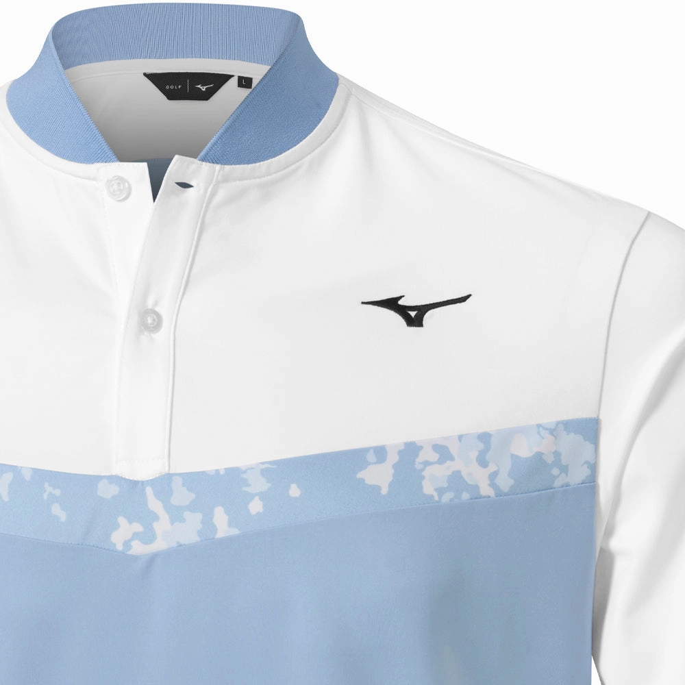 Essential Top Mizuno Floral GC Polo Shirt - Dream Blue