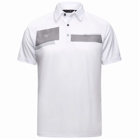 Smooth Seam Technology vacation wear Mizuno Interlock Polo Shirt - White