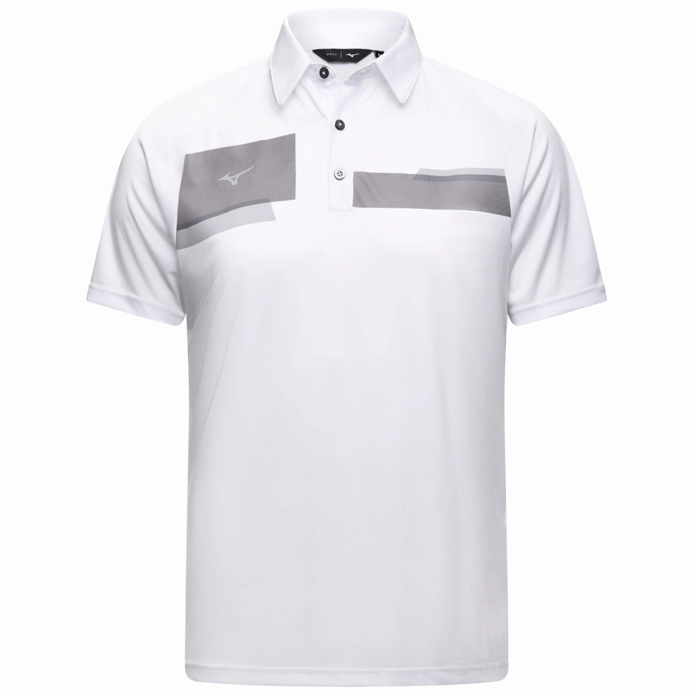 Smooth Seam Technology vacation wear Mizuno Interlock Polo Shirt - White