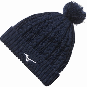 Mizuno Knit Bobble Hat - Navy Streetwear Look Nature Vibes